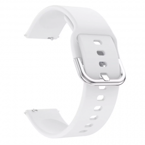Ремешок силиконовый Sport с классической застежкой для смарт часов Xiaomi Amazfit / Samsung 22 mm – Белый