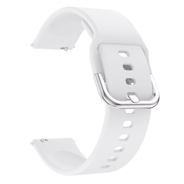 Ремешок силиконовый Sport с классической застежкой для смарт часов Xiaomi Amazfit / Samsung 22 mm – Белый