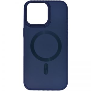 Чехол TPU+Glass Sapphire Midnight с MagSafe и микрофиброй для Iphone 15 Pro – Синий / Deep navy