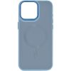 Чехол TPU+Glass Sapphire Midnight с MagSafe и микрофиброй для Iphone 15 Pro – Голубой / Blue