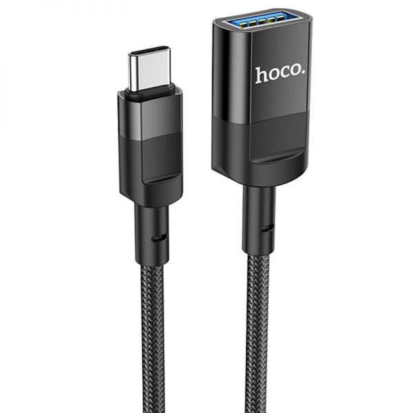 Переходник Hoco U107 USB to Type-C Black