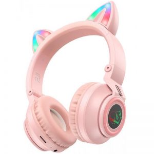 Наушники беспроводные BOROFONE BO18 Cat ear Розовый