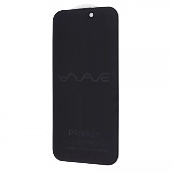 Защитное стекло Антишпион 9H WAVE Privacy для Iphone 15 Black