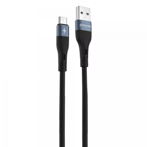 Кабель Proove Light Silicone USB to MicroUSB 2.4A 1m Black