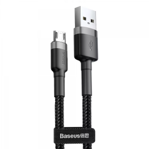 Кабель Baseus Cafule USB to MicroUSB 2.4A 0.5m Gray/Black