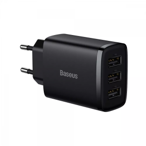 Сетевое зарядное устройство Baseus Compact 17W 3USB Black