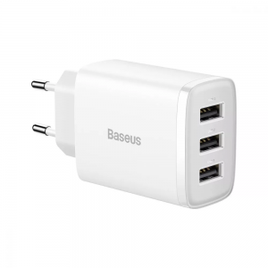 Сетевое зарядное устройство Baseus Compact 17W 3USB White
