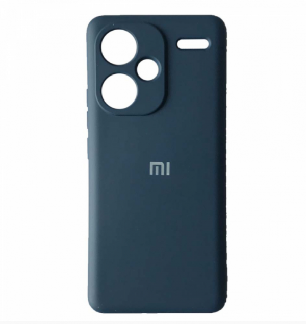 Чехол Silicone Case 360 с защитой камеры для Xiaomi Redmi Note 13 Pro+5G Navy Blue