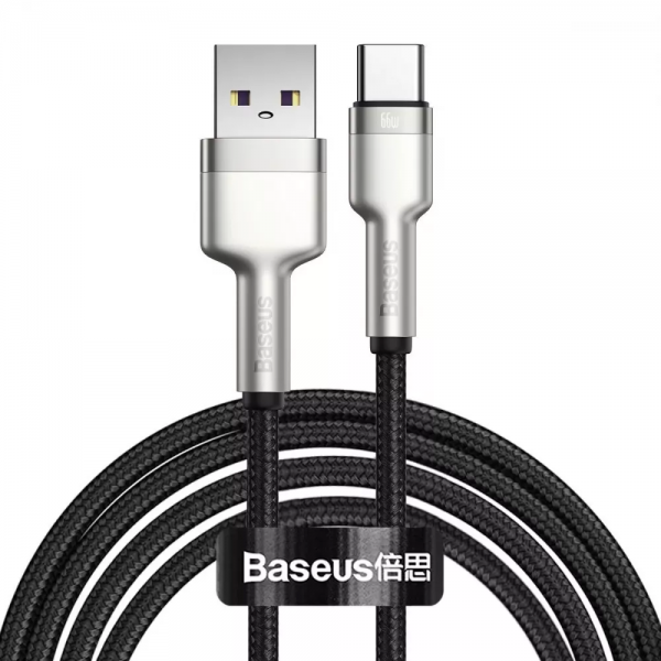Кабель Baseus Cafule Metal USB to Type-C 66W 2m Black