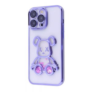 Чехол Shining Bear с блестками для Iphone 14 Pro Max Purple