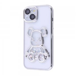 Чехол Shining Bear с блестками для Iphone XR Silver