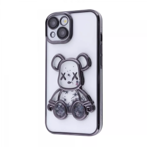 Чехол Shining Bear с блестками для Iphone 15 Black