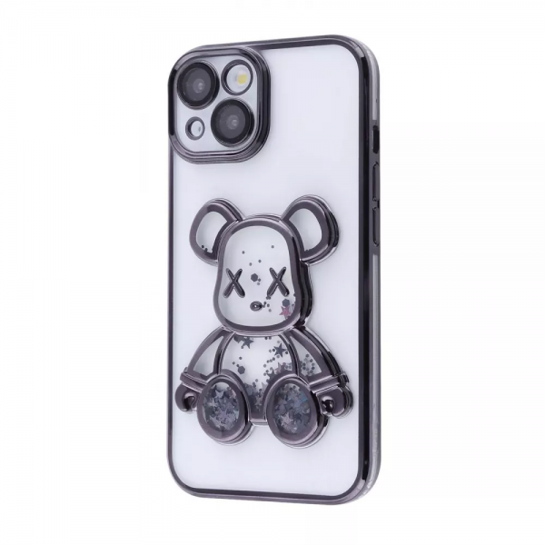 Чехол Shining Bear с блестками для Iphone 15 Black