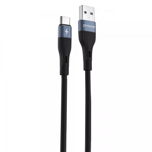 Кабель Proove Light Silicone USB to Type-C 2.4A 1m Black