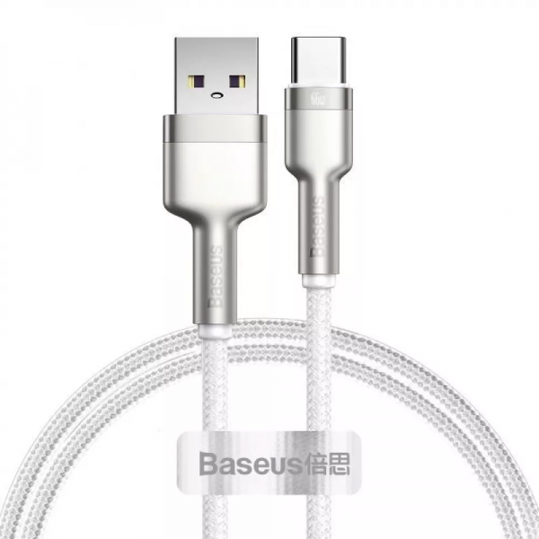 Кабель Baseus Cafule Metal USB to Type-C 66W 1m White