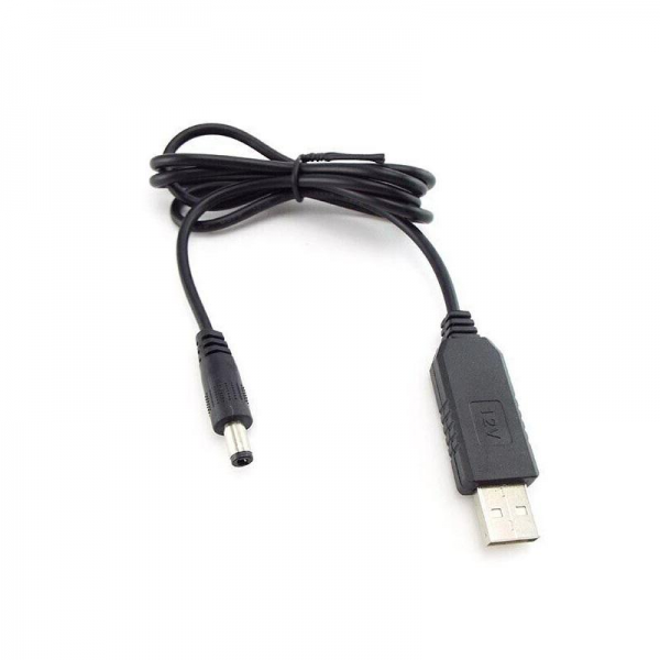 Кабель Stez преобразователь для роутеров USB to DC 5.5*2.5mm 5V-12V 2A Black