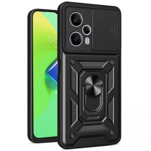 Противоударный чехол Camsh Serg Ring для Xiaomi Redmi Note 12 Turbo / Poco F5 Black