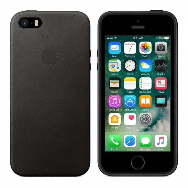 Чехол Leather для Iphone 5 / 5s / SE Black