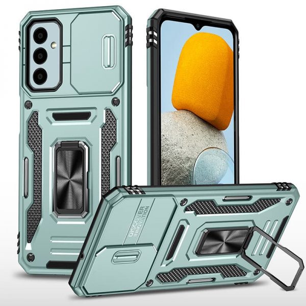 Противоударный чехол Camsh Army Ring для Samsung Galaxy M34 5G Зеленый / Light Green