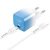 Сетевое зарядное устройство HOCO C101A PD20W Type-C+кабель Type-C to Lightning Ice Blue 180673