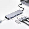 Адаптер USB-Хаб Proove Iron Link 5в1 3*USB3.0+Type-C+HDMI Silver 179750