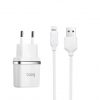 Сетевое зарядное устройство HOCO C11 1USB+кабель USB to Lightning White