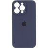 Чехол Silicone Case с защитой камеры для Iphone 15 Pro Темно-синий / Midnight blue