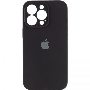 Чехол Silicone Case с защитой камеры для Iphone 15 Pro Max Черный / Black