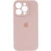 Чехол Silicone Case с защитой камеры для Iphone 15 Pro Розовый / Pink Sand