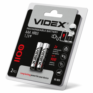 Батарейка аккумуляторная VIDEX R03 1100mAh 1шт