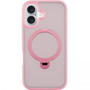 Чехол Metal Buttons MagSafe Colorful HQ Ring для Iphone 16 Pink