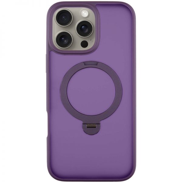 Чехол Metal Buttons MagSafe Colorful HQ Ring для Iphone 16 Pro Purple