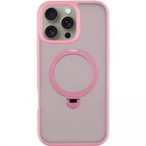 Чехол Metal Buttons MagSafe Colorful HQ Ring для Iphone 16 Pro Pink