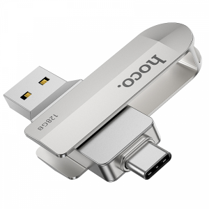 Флеш-память Hoco UD10 USB+Type-C 128Gb Silver