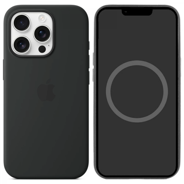 Чехол Silicone case Magsafe для Iphone 16 Pro Max Black