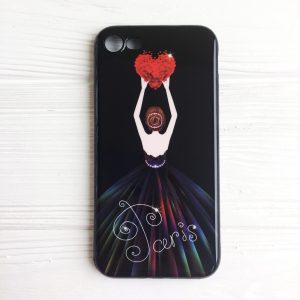 Чохол Magic Girl зі стразами для Iphone 7 / 8 / SE 2020 Чорний / Серце