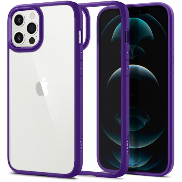 Чохол Spigen Hybrid Hydrangea для Iphone 12 Pro Max Прозорий/Purple