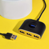 Адаптер USB-Хаб Baseus Square Round USB to USB 3.0 + 3USB 2.0 1m Black 190067