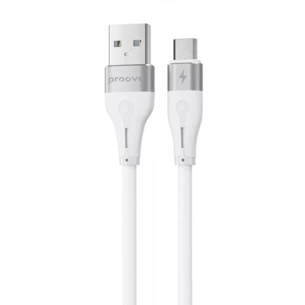 Кабель Proove Soft Silicone USB to MicroUSB 2.4A 1m White