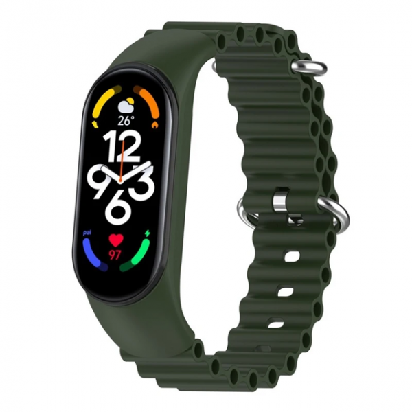 Ремінець Ocean Band для Xiaomi Mi Band 8/9 Dark Olive