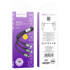 Кабель HOCO X102 3в1 USB to Lightning/Micro/Type-C 2.4A 1m Black 192423