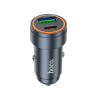 Автомобільний зарядний пристрій HOCO Z57A PD30W+QC3.0 Type-C+USB Metal Gray