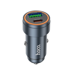 Автомобільний зарядний пристрій HOCO Z57A PD30W+QC3.0 Type-C+USB Metal Gray