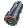 Автомобільний зарядний пристрій HOCO Z57A PD30W+QC3.0 Type-C+USB Metal Gray 191889