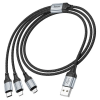 Кабель HOCO X102 3в1 USB to Lightning/Micro/Type-C 2.4A 1m Black 192425