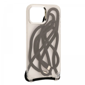 Чохол Rope зі шнурком для Iphone 14 Pro Max Прозорий/Black