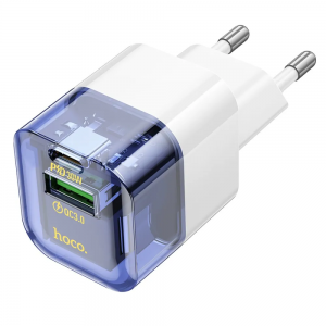 Зарядний пристрій HOCO C131A Type-C+USB 30W Transparent/Blue