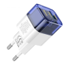 Зарядний пристрій HOCO C131A Type-C+USB 30W Transparent/Blue 191406