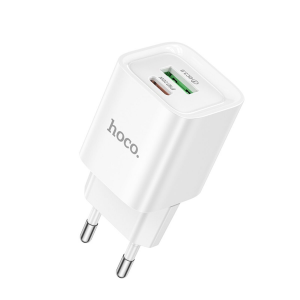 Зарядний пристрій HOCO C147A Type-C+USB 20W White