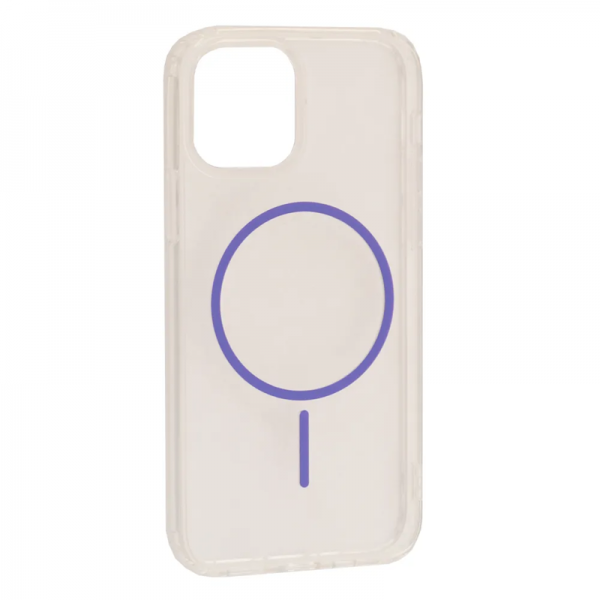 Чохол Clear Magnetic Color Slim MagSafe для Iphone 14 Pro Max Прозорий/Flaming purple